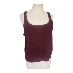 NWT Talbots Knit Tank Top Size Large | Burgundy Sleeveless Cotton Blend